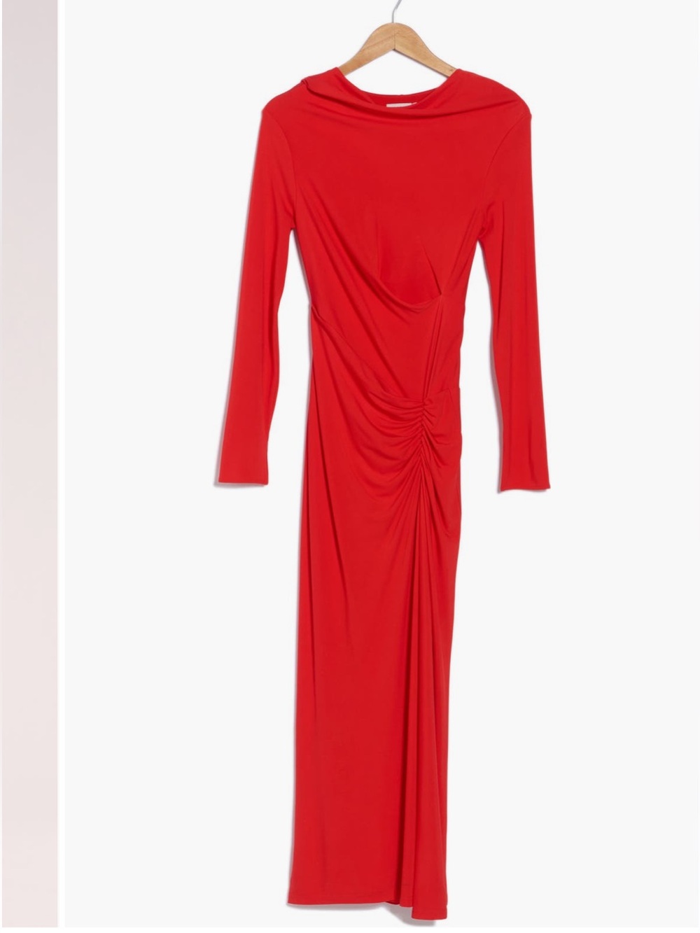 NWT Simkhai Ferrera Red Ruched Long-Sleeve Dress Sz 4 - Picture 2 of 9